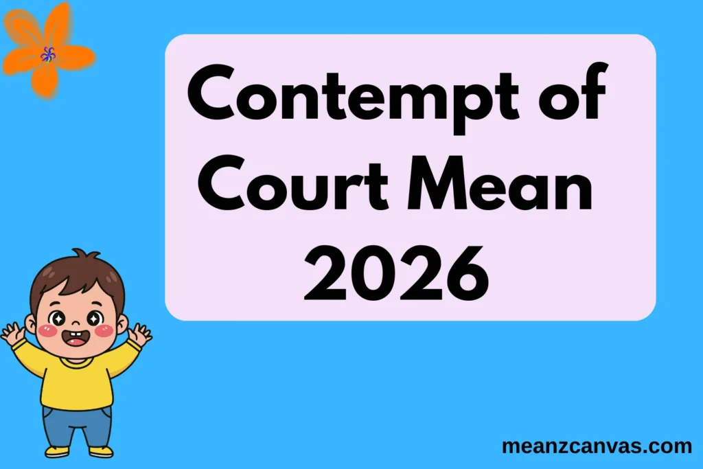 Contempt of Court Mean